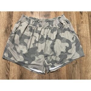 T4T Shorts, Women's Plus Size XXL, Green, Camouflage, Pull On